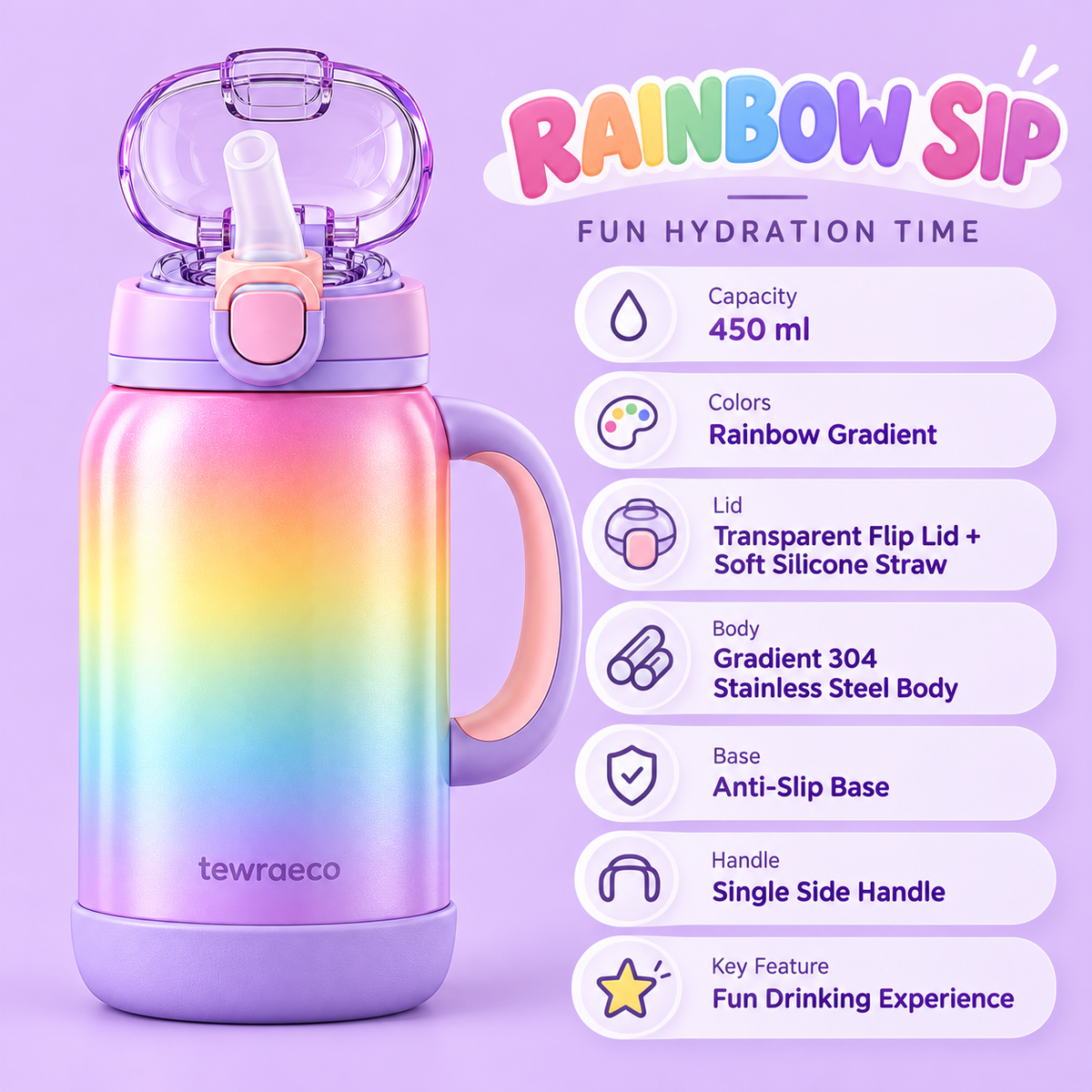 Rainbow Straw Cup